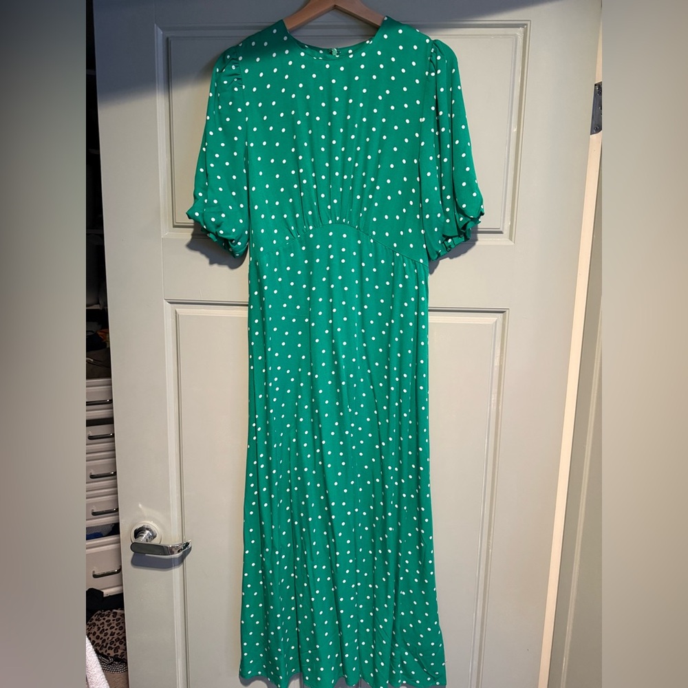 Green Polka Dot Midi Dress